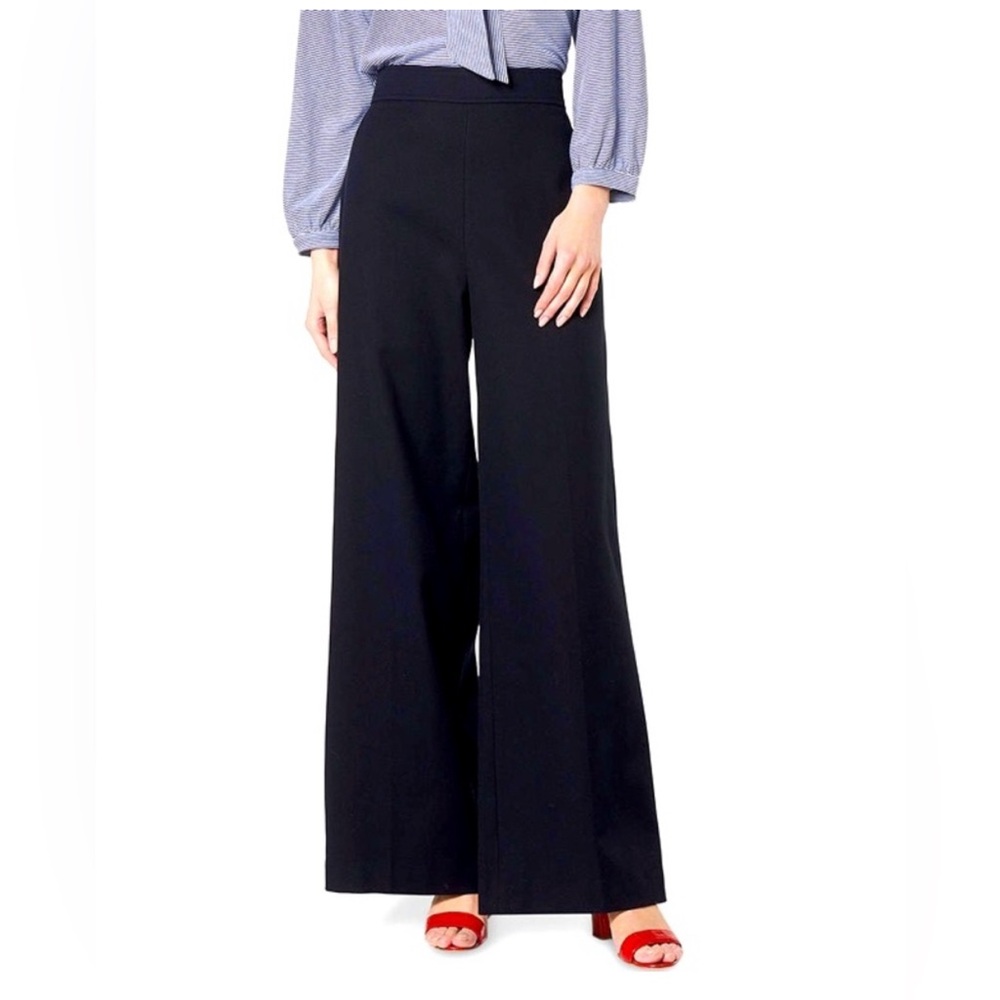 LK Bennett Navy Blue Wide-Leg Women's Pants